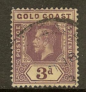 Gold Coast, Scott #73, 3p King George V, Fine Ctr, Used