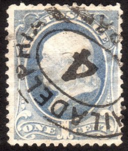 1881, US 1c, Franklin, Used, Sc 206