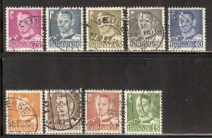 DENMARK SC# 306-14 F-VF U 1948-50