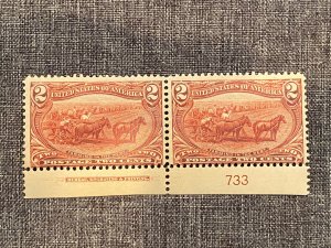 US Stamps- SC# 286 - MH - Plate Pair - SCV = $60.00