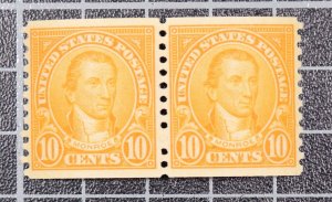 Scott 603 10 Cents Monroe MNH Pair PSE Cert Grade 80 SCV $30.00