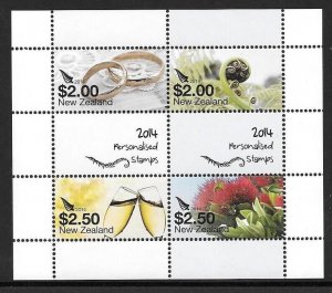 NEW ZEALAND SGMS3566 2014 PERSONALISED STAMPS MNH