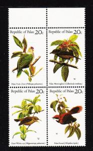 Palau - #5 - 8 Tropical Birds Block/4 - MNH