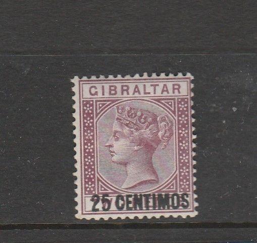 Gibraltar 1889 25c on 2d MM SG 18