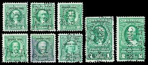 Scott RD95//RD105 1941 4c-$2.00 Dated Green Stock Transfer Revenues Used F-VF