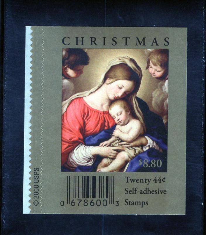 4424 Christmas, MNH booklet stamp blk/4, w/label