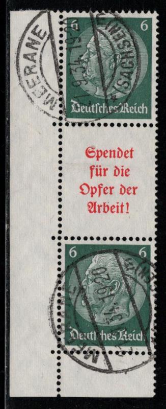 Germany Scott # 419 (2), label A5, used, se-tenant, Mi # S126