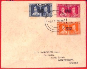 aa3748 - COOK Islands - Postal History -    FDC COVER 1937 CORONATION Royalty