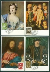 Germany. DDR. 1957. 6 Maximum Card. Complete Issue. Dresden Famous Paintings.