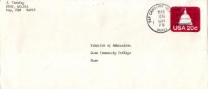 Caroline Islands 20c Capitol Dome Envelope 1984 Yap Caroline Islands, 96943 t...