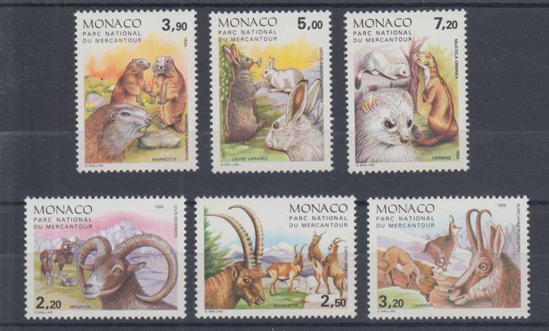 Monaco Sc 1533-1538 MNH. 1986 Animals complete, VF