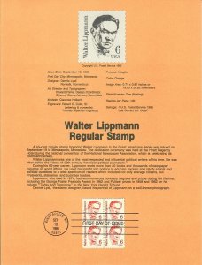 US SP508 Walter Lippmann Souvenir Page #1849