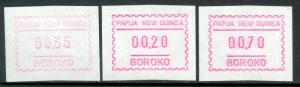 PAPUA NEW GUINEA 1990 BOROKO FRAMA Set of 3 MNH