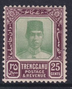 Sc# 32 Malaya Trengganu 1925 MLMH 25¢ Sultan Badaru'l-alam CV: $4.75