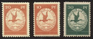 GERMANY #CL1-3 Mint NH - 1912 Pigeon Set