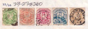 GERMANY PRUSSIA 23-27 NICE CANCELS F/VF TO VF $260 SCV