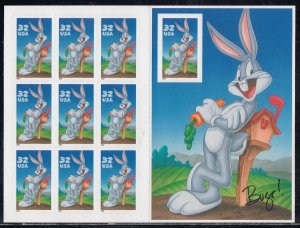 Scott 3137 MNH Pane - Bugs Bunny