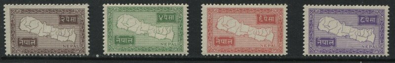 Nepal 4 values mint o.g. hinged