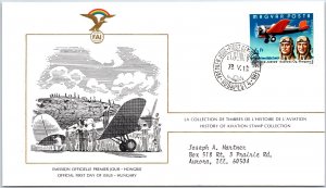 HISTORY OF AVIATION TOPICAL FIRST DAY COVER SERIES 1978 - HUNGARY 4ft