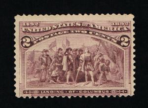 EXCEPTIONAL GENUINE SCOTT #231 MINT OG NH 1893 COLUMBIAN EXPOSITION ISSUE #6811