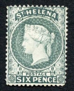 St Helena SG44 6d Grey Wmk Crown CA M/M Cat 48 pounds