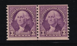 1932 Washington 3c purple Sc 721 horizontal coil pair MNH full OG (EE