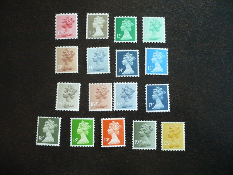 Stamps -Great Britain-Scott#MH71-MH110 - Mint Never Hinged Part Set of 17 Stamps