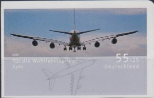 Germany 2008,Scott#B1006 MNH,  Traffic Airplane Airbus A380 (2005), s.-adh.