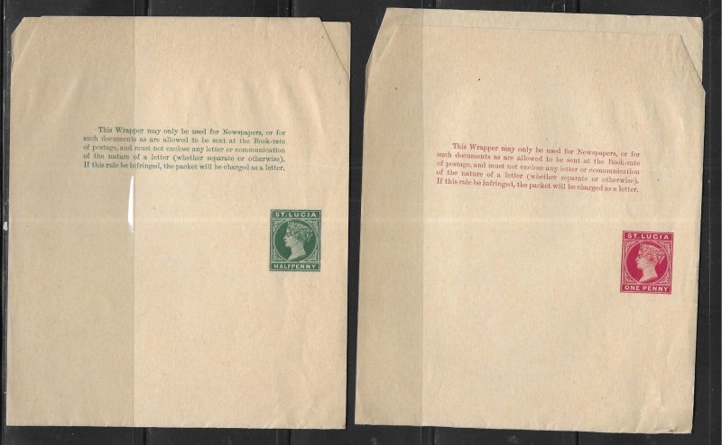 St. Lucia Postal Stationery Wrapper H&G 1-2 Unused