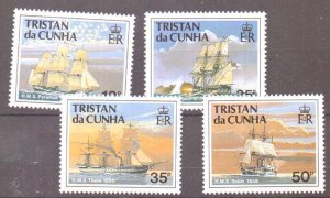 TRISTAN DA CUNHA SG505/8 1990 SHIPS OF ROYAL NAVY MNH