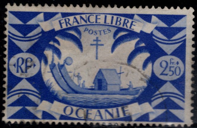 French Polynesia Scott 145 Used Double Canoe  stamp