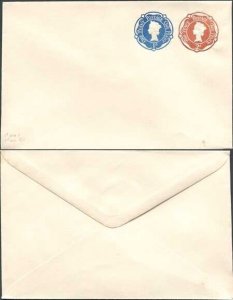 ESCP888 2d Brown and 1d Blue Tudor Rose Design Stamped to Order Envelope Superb