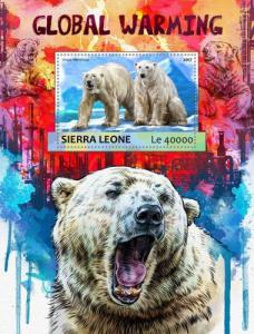 SIERRA LEONE 2017 SHEET GLOBAL WARMING POLAR BEARS srl17307b