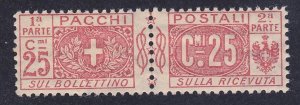 Italy Q10 MNH OG 1917 MNH OG 20c Black Parcel Post Issue Very Fine