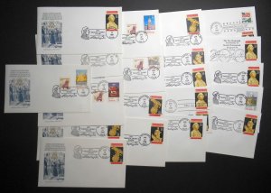 1989 George Washington 1789  inaugural tour covers set of 19 Artmaster cachets