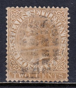 Straits Settlements - Scott #10 - Used - Crease, pencil on reverse - SCV $7.50