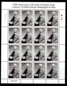 IRELAND SG1989 2010 BIRTH ANNIVERSARY OF DOUGLAS HYDE SHEETLET MNH