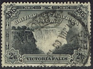 RHODESIA 1905 VICTORIA FALLS 2/6 USED