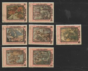 CAMBODIA #404-410  1983  PAINTINGS BY RAPHAEL     MINT  VF NH O.G  CTO