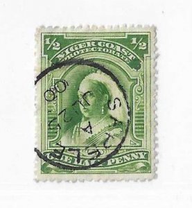 Niger Coast Sc #55  1/2p green  used with CDS  VF