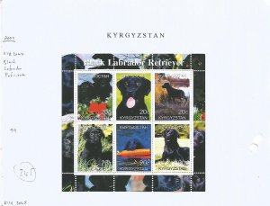 KYRGYZSTAN - 2000 -  Black Labrador Retrievers - Perf 6v Sheet - M L H - Private