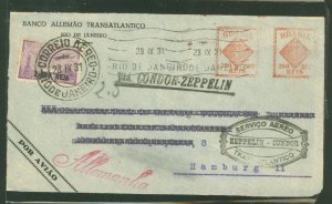 Brazil C28 Cover mailed at Rio de Janeiro flown by Condor air to Pernanbuco, Brazil to be carried on the Graf Zeppelin's...