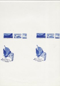 GB Local Gugh 1976 US Bi-Cent imperf ungummed proof sheet of j the blue  MNH