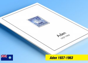 COLOR PRINTED ADEN 1937-1963 STAMP ALBUM PAGES (20 illustrated pages)