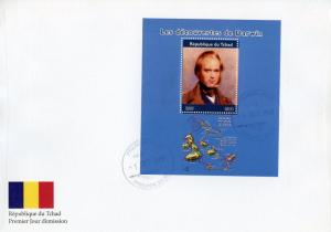 Chad 2018 FDC Charles Darwin Discoveries Galapagos 1v M/S Cover Science Stamps