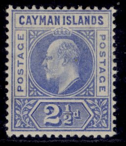 CAYMAN ISLANDS EDVII SG10, 2½d bright blue, M MINT. Cat £14.