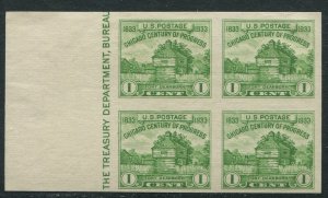 766a 1c Chicago Century of Progress, Block of 4 Unused  VF/XF