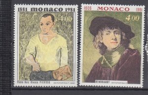 J44045 JL Stamps 1981 monaco set mnh #1307-8 art