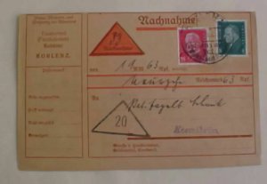 GERMAN  COD TRIANGLE 12-11-29 PO CARD WITH TAB