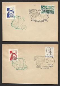 POLAND 1960 POLISH SCOUT POST LABELS Set of 2 Each on Cover